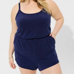 NWT Torrid Navy Blue Women's Romper swim coverup